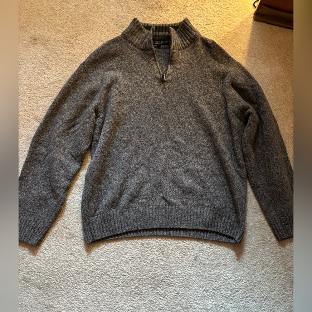 Men's Gray Half-Zip Sweater